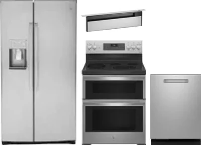 4 Piece Package Includes Refrigerator, Range, Hood And Dishwasher